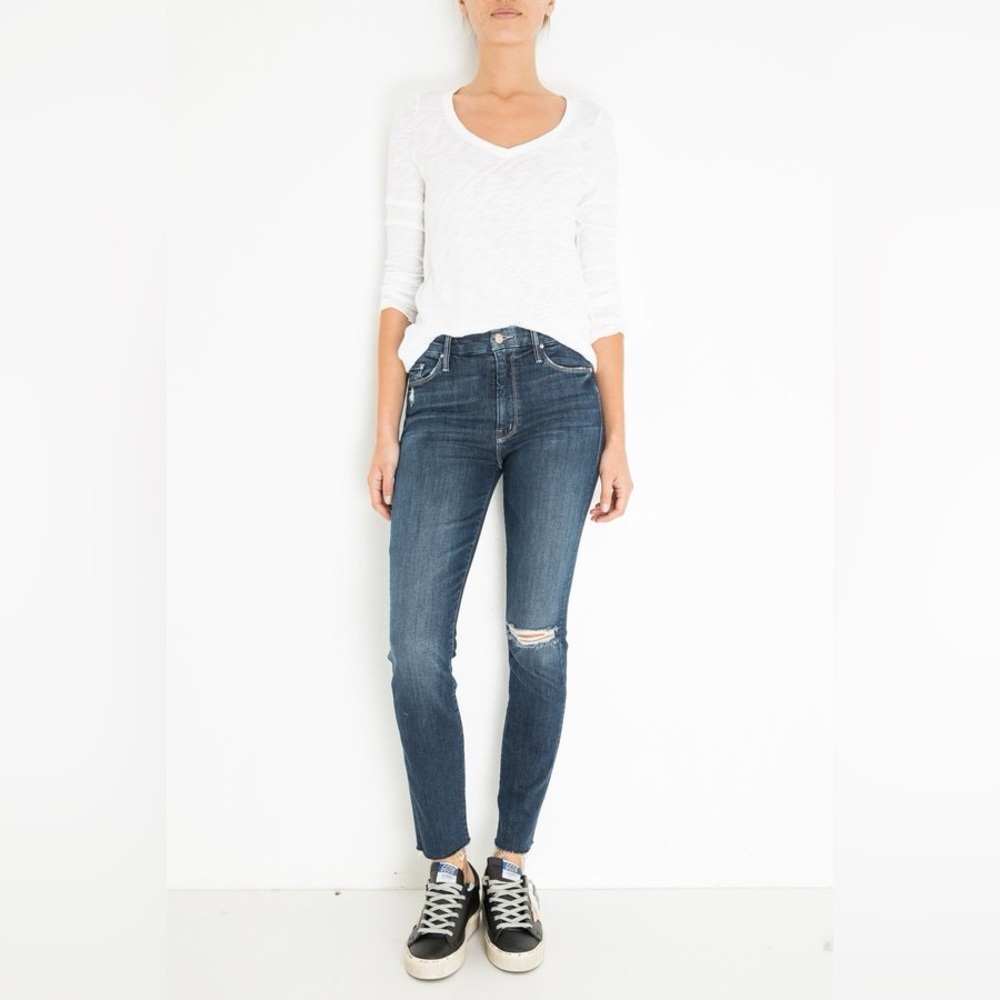 MOTHER Looker Ankle Fray Jeans Close To The Edge 25 EUC